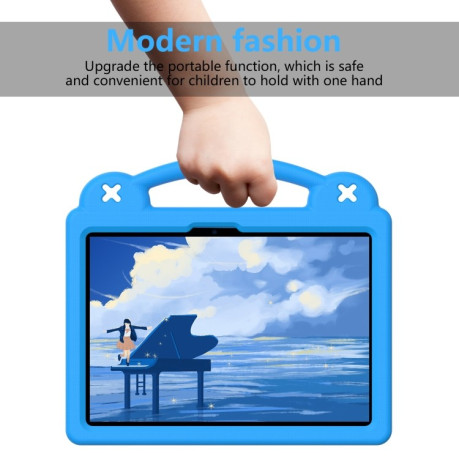 Противоударный чехол EVA Handle Kickstand Children для Xiaomi Pad 7 / 7 Pro 2024 - голубой