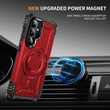 Протиударний чохол MagSafe Lens Holder PC Hybrid TPU  для Samsung Galaxy S25+ 5G - червоний