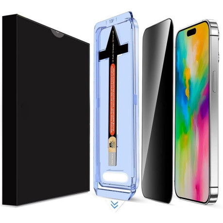 Защитное Стекло LK Easy Install Privacy Tempered Glass для iPhone 16 Pro Max - черное