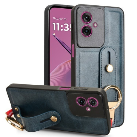 Протиударний чохол Wristband Leather Back для Motorola Moto G55 5G - синій