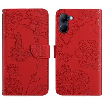 Чохол-книжка Skin Feel Butterfly Embossed для Realme 10 4G - червоний