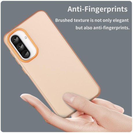 Противоударный чехол Frosted Translucent TPU Hybrid PC для Samsung Galaxy A36 5G - оранжевый
