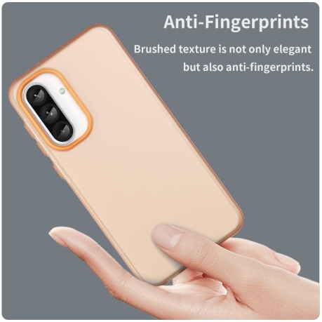 Противоударный чехол Frosted Translucent TPU Hybrid PC для Samsung Galaxy A56 5G - оранжевый