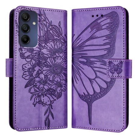 Чохол-книжка Embossed Butterfly для Samsung Galaxy A16 5G - фіолетовий