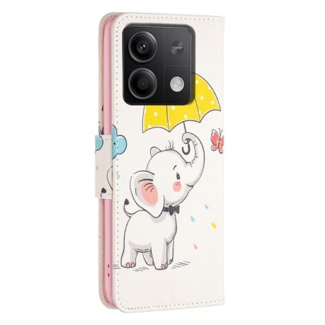 Чехол-книжка Colored Drawing Pattern для Xiaomi Redmi Note 13 4G - Elephant