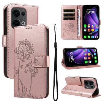 Чехол-книжка Dandelion Embossed Pattern Flip Leather для OPPO Reno13 Global - золото