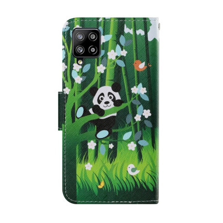 Чехол-книжка Coloured Drawing Pattern для Samsung Galaxy M32/A22 4G - Panda