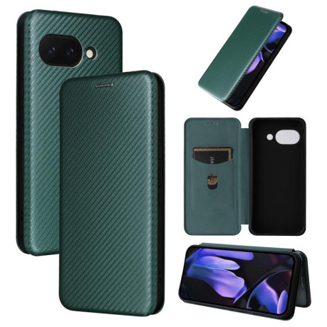 Чохол-книжка Carbon Fiber Texture на Google Pixel 9a - зелений
