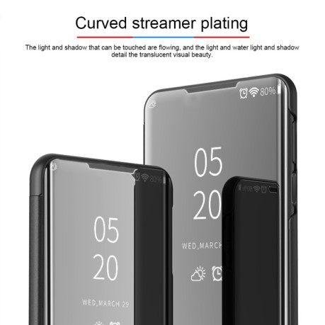 Чехол книжка Clear View на Samsung Galaxy S20+ Plus-серебристый