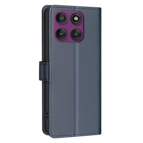 Чехол-книжка Litchi Texture RFID Anti-theft Leather для Motorola Edge 60 Pro - синий