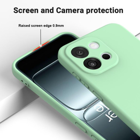Силиконовый чехол Solid Color Liquid Silicone на OnePlus 13T - зеленый