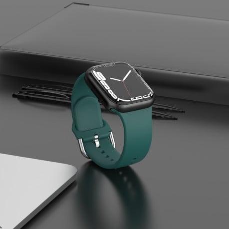 Силиконовый ремешок Solid Color для Apple Watch Series 6/SE/5/4 44mm - зеленый