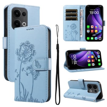 Чехол-книжка Dandelion Embossed Pattern Flip Leather для OPPO Reno13 Global - голубой