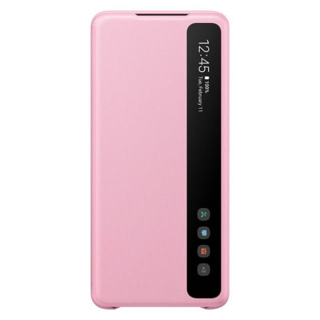 Оригинальный чехол-книжка Samsung Clear View Standing Cover для Samsung Galaxy S20 Plus pink (EF-ZG985CPEGRU)