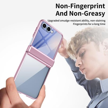 Чехол с матовой “ледяной” спинкой Cold Ice для Samsung Galaxy Flip 7 5G - розовый