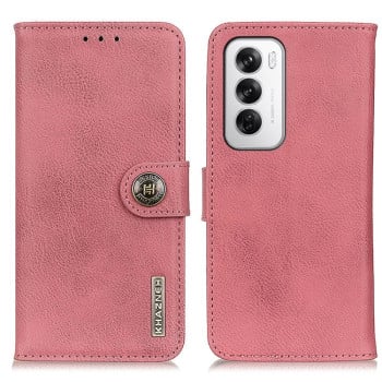 Чохол-книжка KHAZNEH Cowhide Texture на OPPO Reno12 5G Global - рожевий