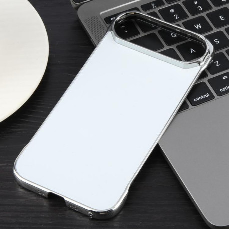 Противоударный чехол Electroplating Frameless Frosted Anti-Glare PC MagSafe для iPhone Air - серебристый