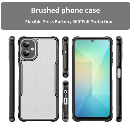 Ударозащитный чехол Carbon Fiber Texture Translucent на Samsung Galaxy A06 4G - черный