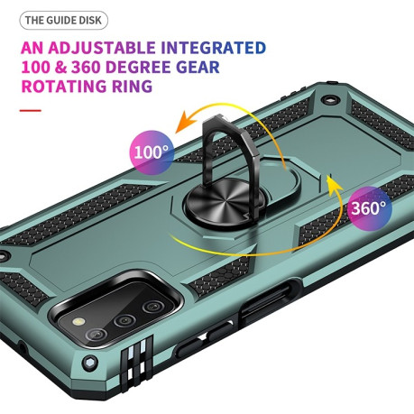 Противоударный чехол HMC 360 Degree Rotating Holder на Samsung Galaxy A03s - зеленый