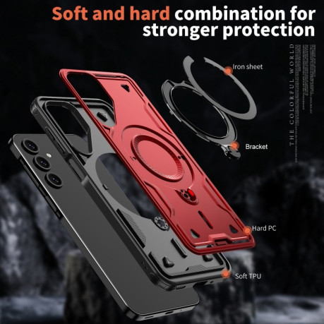 Протиударний чохол MagSafe Holder Armor PC Hybrid  для Samsung Galaxy A16 5G - червоний