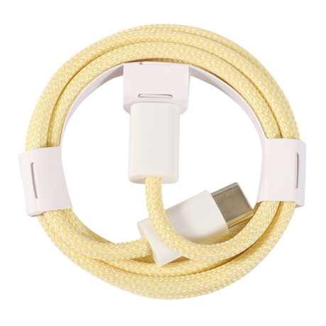 Кабель 1m USB-C / Type-C to Type-C Macaron Braided Charging Cable - желтый