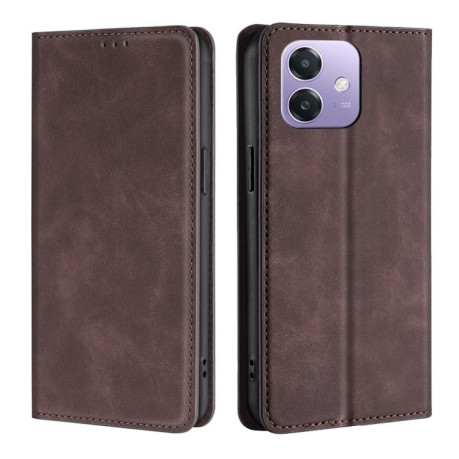 Чехол-книжка Retro Skin Feel Business Magnetic на OPPO A3/A3x/A40m - темно-коричневый