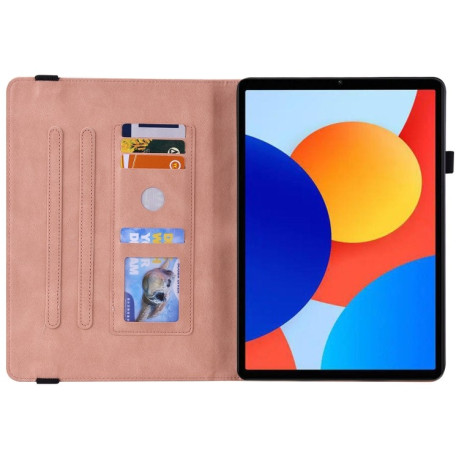 Чохол-книжка Butterfly Flower Embossed Leather на Xiaomi Redmi Pad SE 8.7 - рожеве золото