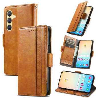 Чохол-книжка CaseNeo Splicing Dual Magnetic Buckle Leather на Samsung Galaxy S24+ 5G - хакі