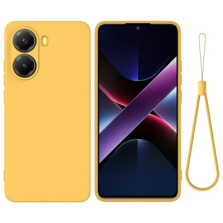 Силіконовий чохол Solid Color Liquid Silicone на Xiaomi Poco X7 Pro - жовтий