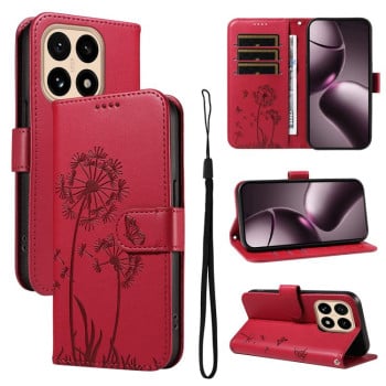 Чехол-книжка Dandelion Embossed Pattern Flip Leather на Xiaomi 15T 5G - красный