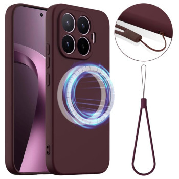 Силиконовый чехол Shockproof Silicone с Magsafe на Xiaomi 17T 5G — сливовый
