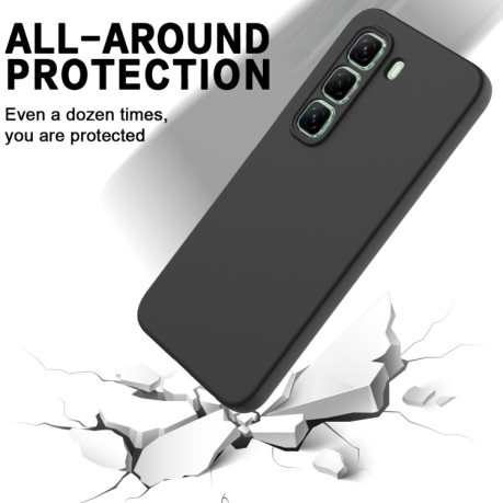 Силіконовий чохол Solid Color Liquid Silicone на Infinix Hot 50 4G - чорний