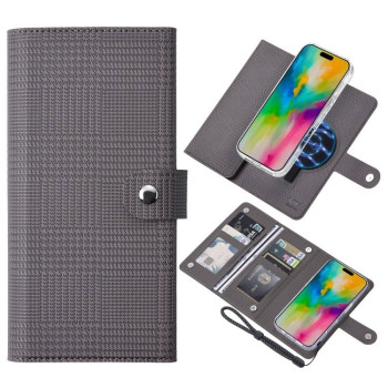 Чехол-книжка ViLi GHA-C Series RFID MagSafe Magnetic Flip Leather для iPhone 16 Pro Max - серый