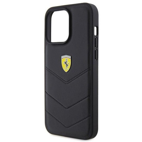 Оригинальный чехол Ferrari Twist Metal Logo case для iPhone 15 Pro Max - black