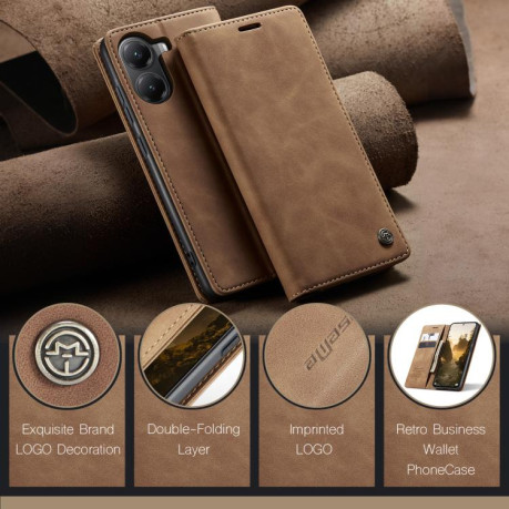 Чохол-книжка CaseMe-013 Multifunctional на Xiaomi Poco X7 Pro - коричневий