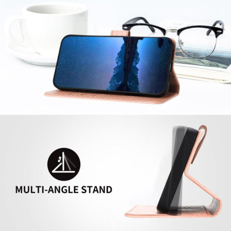 Чехол-книжка Carbon Fiber Texture на Xiaomi Poco F7 - розовый