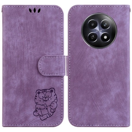Чохол-книжка Little Tiger Embossed Leather на Realme 12 5G - фіолетовий