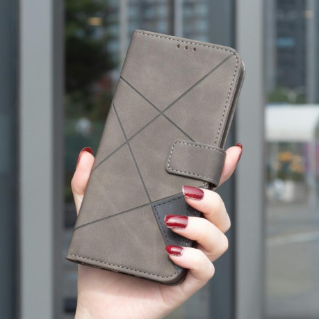 Чехол-книжка Rhombus Texture для Xiaomi Poco F7 5G - серый