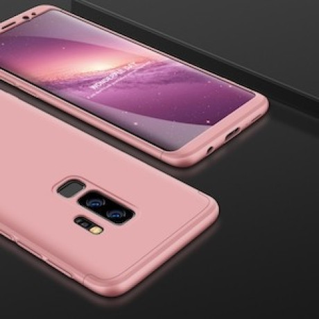Протиударний 3D чохол GKK Three Stage Splicing Full Coverage на Samsung Galaxy S9+ Plus- рожеве золото