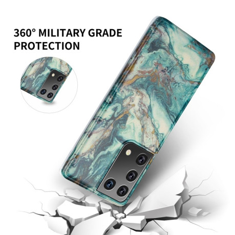 Противоударный чехол Gilt Marble на Samsung Galaxy S21 Ultra - темно-серый