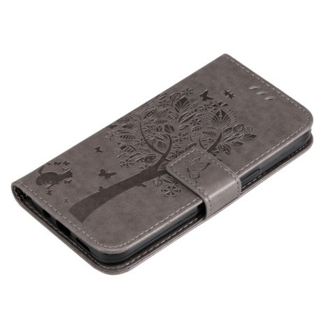 Чехол-книжка Cat Embossing Pattern на Vivo Y11s/Y12A/Y12s/Y20/Y20A/Y20s/Y20G/Y20SG - серый