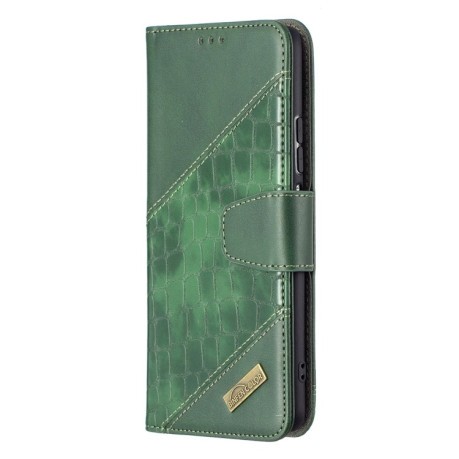 Чехол-книжка Matching Color Crocodile Texture для Xiaomi Mi 11i/Xiaomi Poco F3/Redmi K40/K40 Pro - зеленый