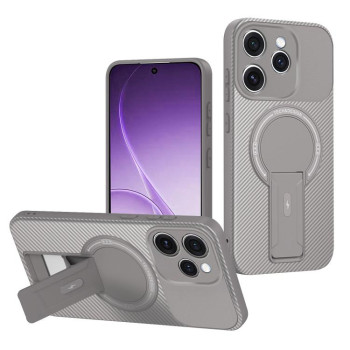 Ударостійкий чохол Carbon Fiber Texture (MagSafe) для OPPO Reno15 Pro Max — сірий