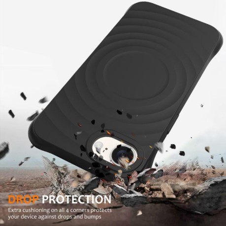 Чохол протиударний Wave Texture MagSafe Magnetic Liquid Silicone для iPhone 16e - чорний