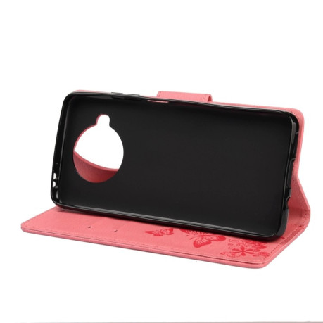 Чехол-книжка Butterflies Embossing на Xiaomi Mi 10T Lite - розовый