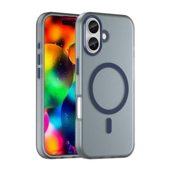 Протиударний чохол MagSafe Frosted Translucent TPU+PC для iPhone 17 - синій