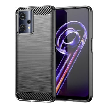 Чехол Brushed Texture Carbon Fiber на Realme 9 Pro/OnePlus Nord CE 2 Lite 5G - черный