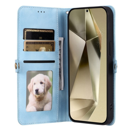 Чехол-книжка Totem Embossed Magnetic Leather для Samsung Galaxy S25 5G - синий