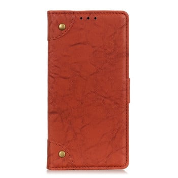 Чехол-книжка Copper Buckle Retro Crazy Horse Texture на iPhone 12 Pro Max -коричневый