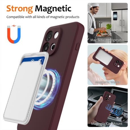 Силиконовый чехол Shockproof Silicone Magsafe для OnePlus 13T - коричневый